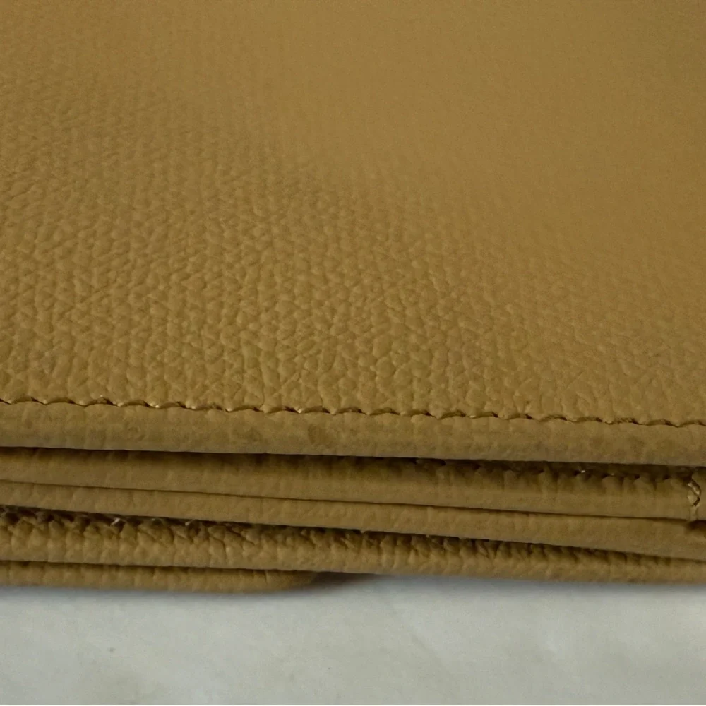CHANEL Long Wallet Double Sided Snap‎ Button Beige Leather Authentic